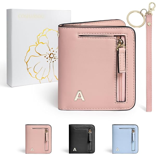 COSHAYSOO Initial RFID Wallet Small Monogrammed Letter Birthday